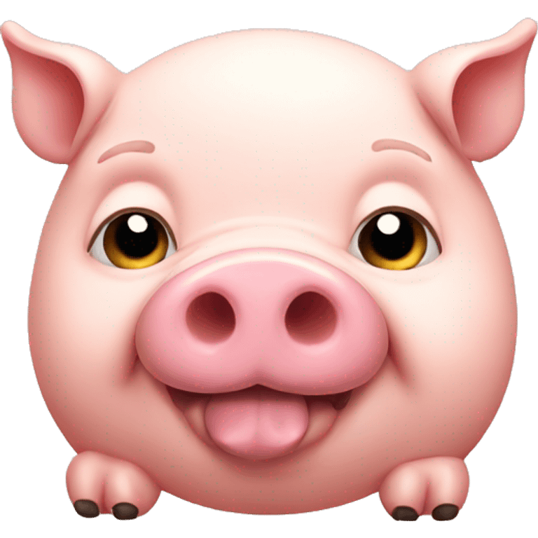 Fat pig eating emoji