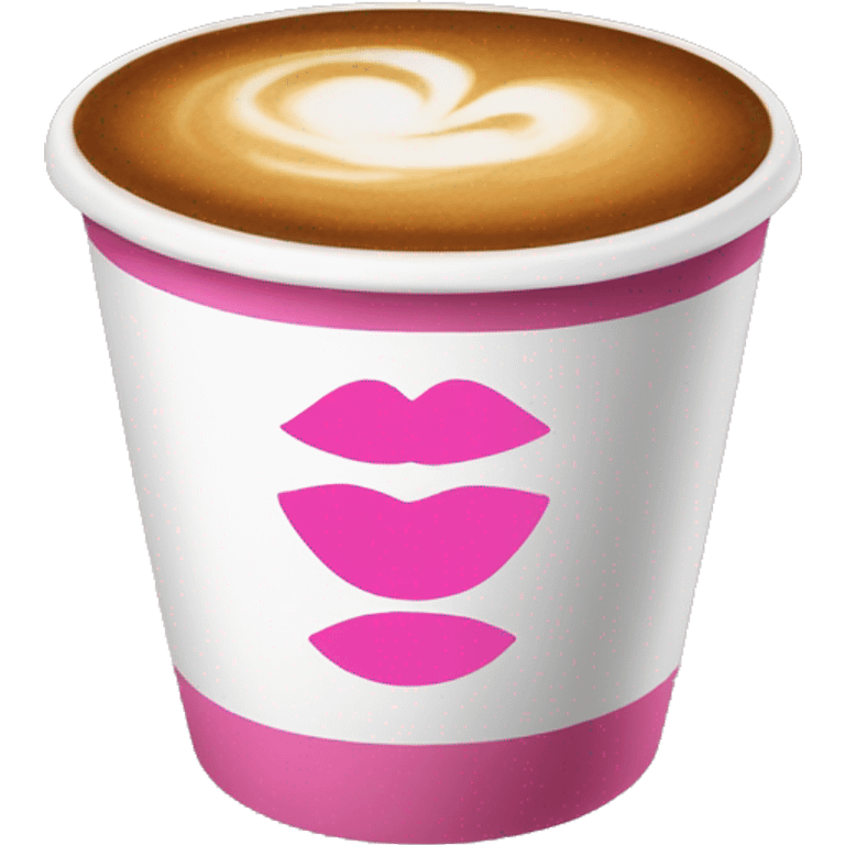 Coffee cup pink kiss mark emoji