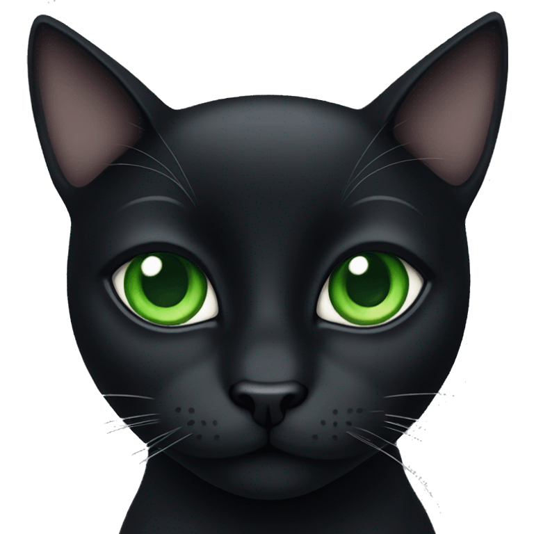 Black cat with green eyes emoji