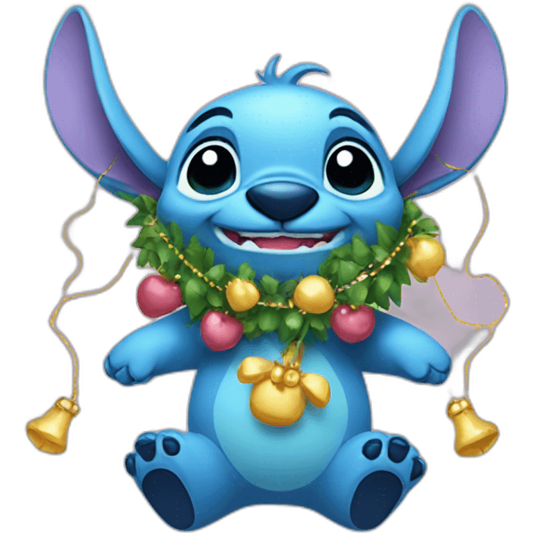 Stitch with garlands emoji