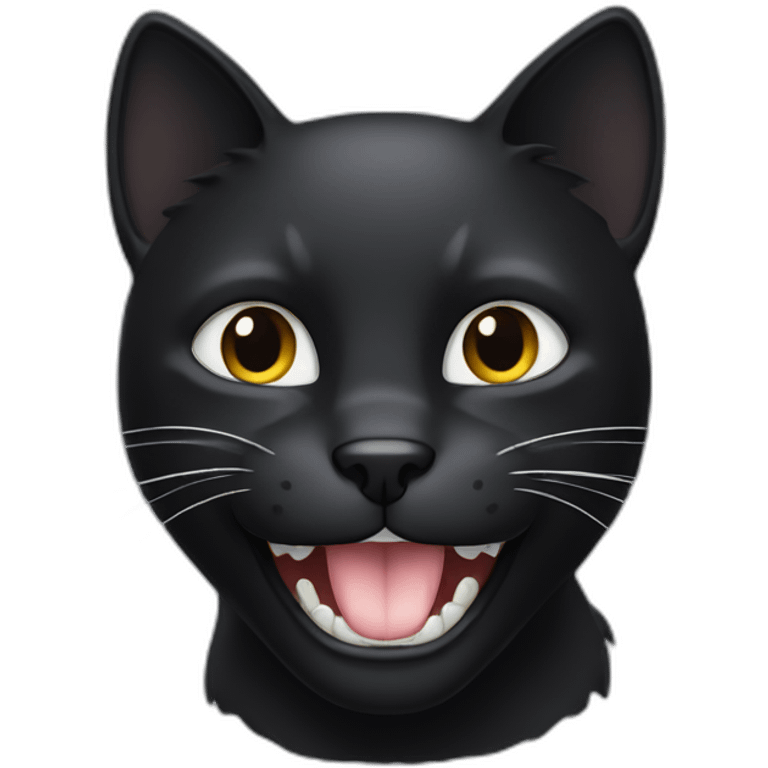 Black cat with White lower jaw emoji