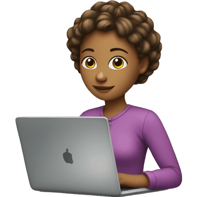 girl profile with laptop  emoji