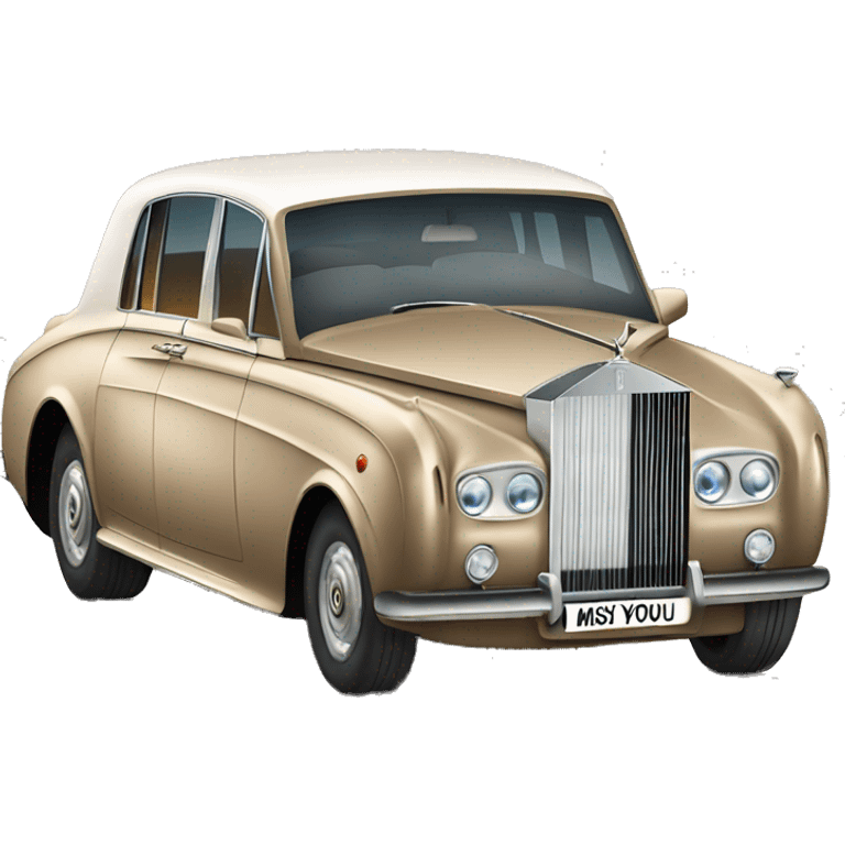 rolls royce with car number "miss you" emoji