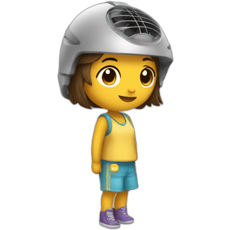 Chica con ventilador emoji