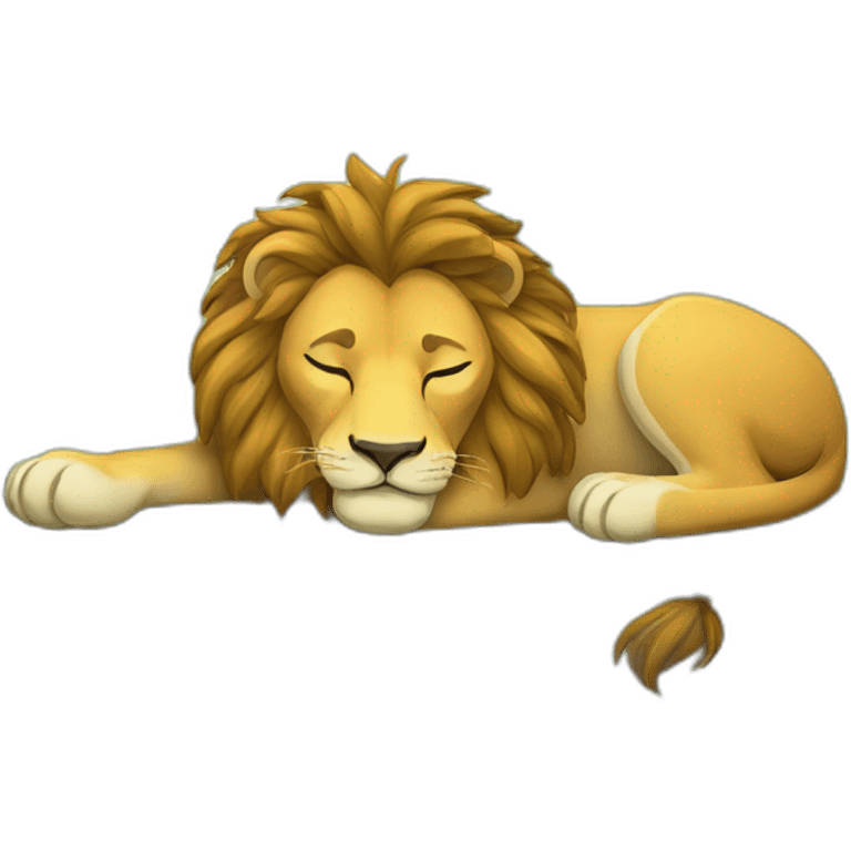 Sleeping lion in forest  emoji