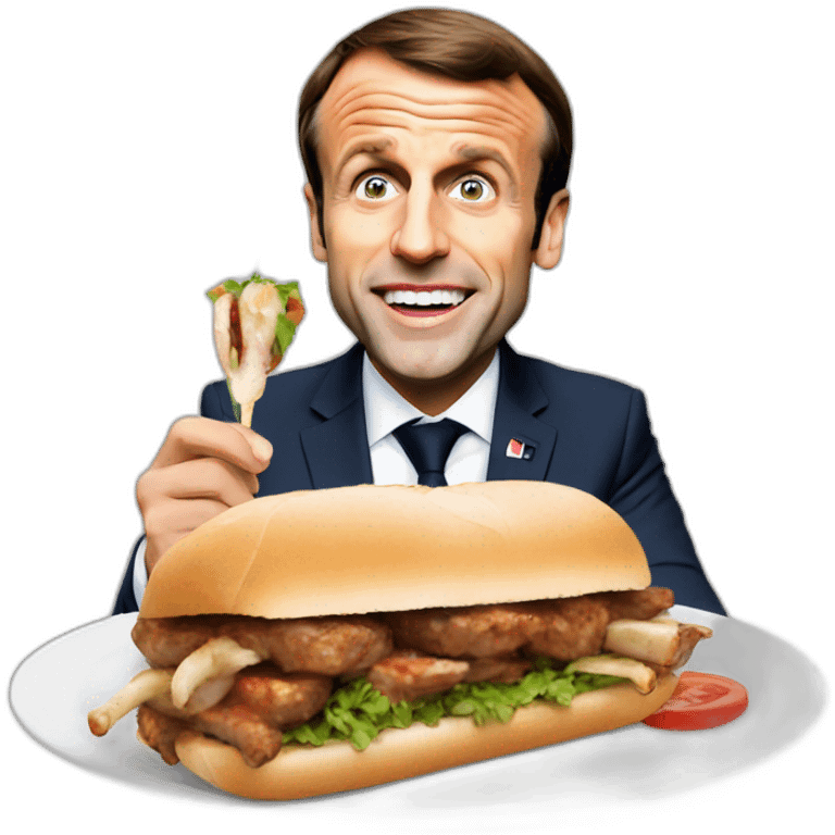 emmanuel macron eat kebab emoji