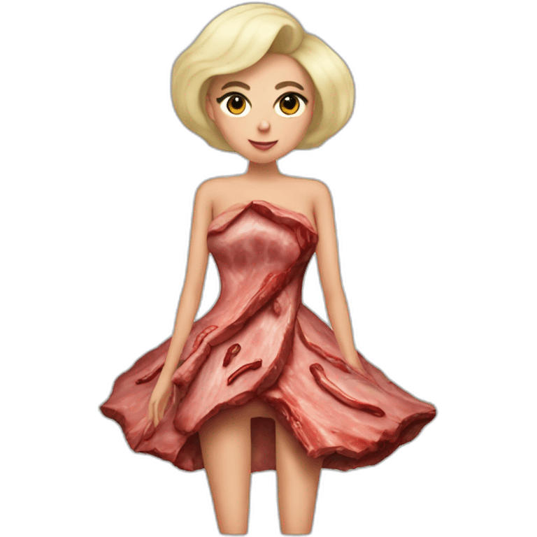 Lady gaga meat dress emoji