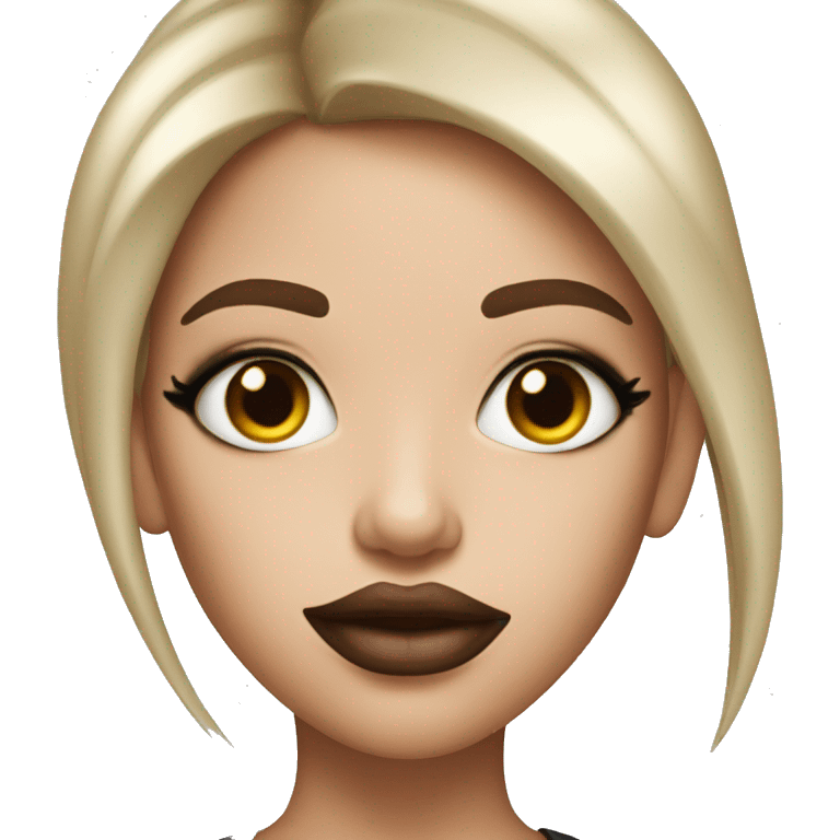 A heavily make-up girl with big lips. emoji