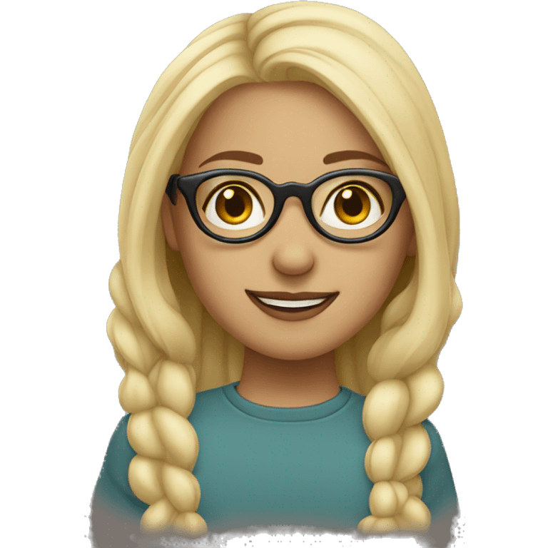 blonde girl with nose piercing and glasses  emoji