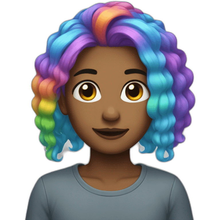 Rainbow hair emoji