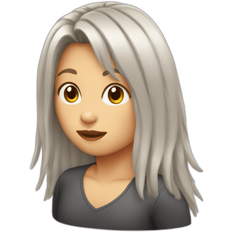 girl with mullet emoji