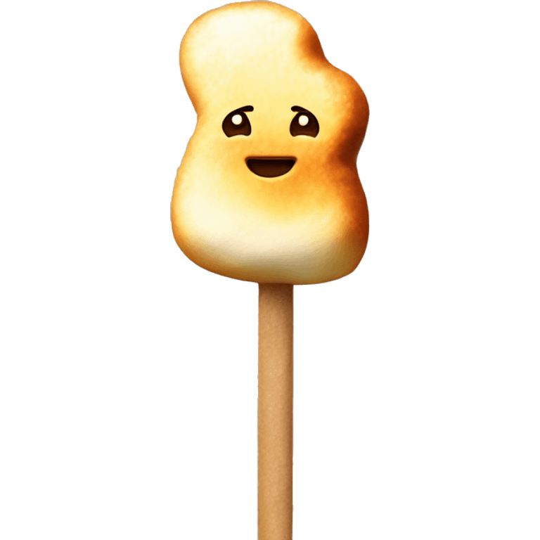 Realistic toasted marshmallow on a stick emoji