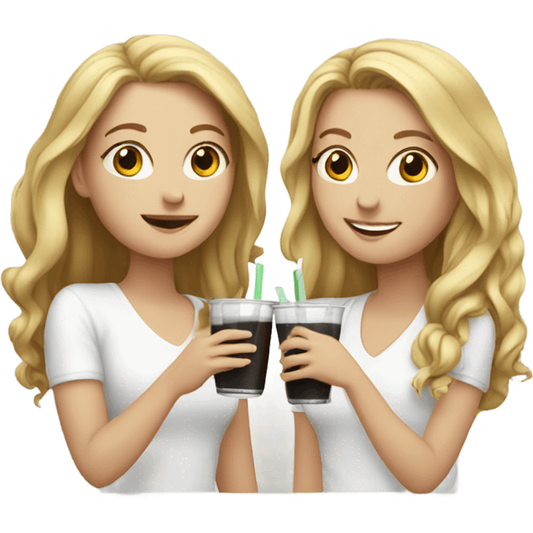 White Girls drinking together emoji