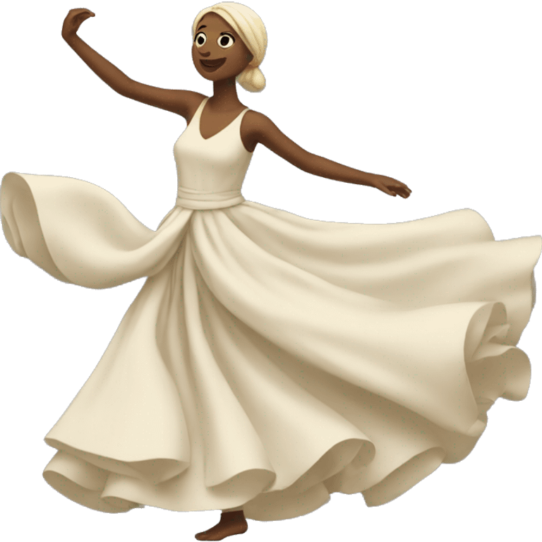 Spinning girl in flowing dress emoji