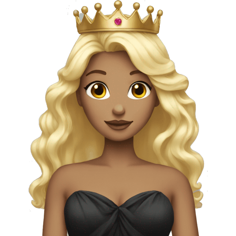 Black dress princess blonde crown emoji