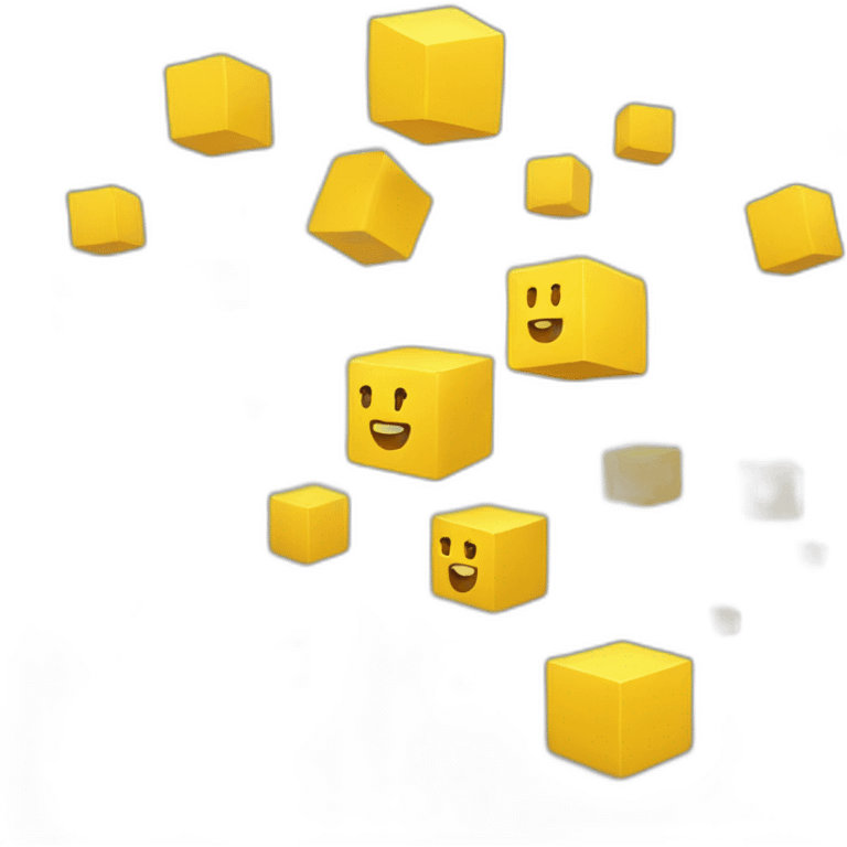 3D CUBE yellow emoji