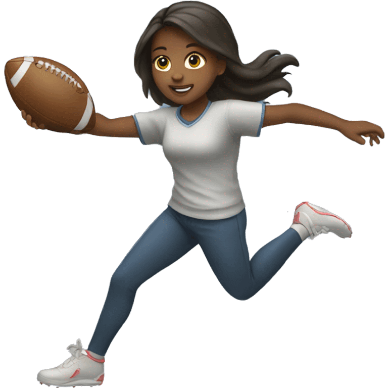 Girl throwing football  emoji