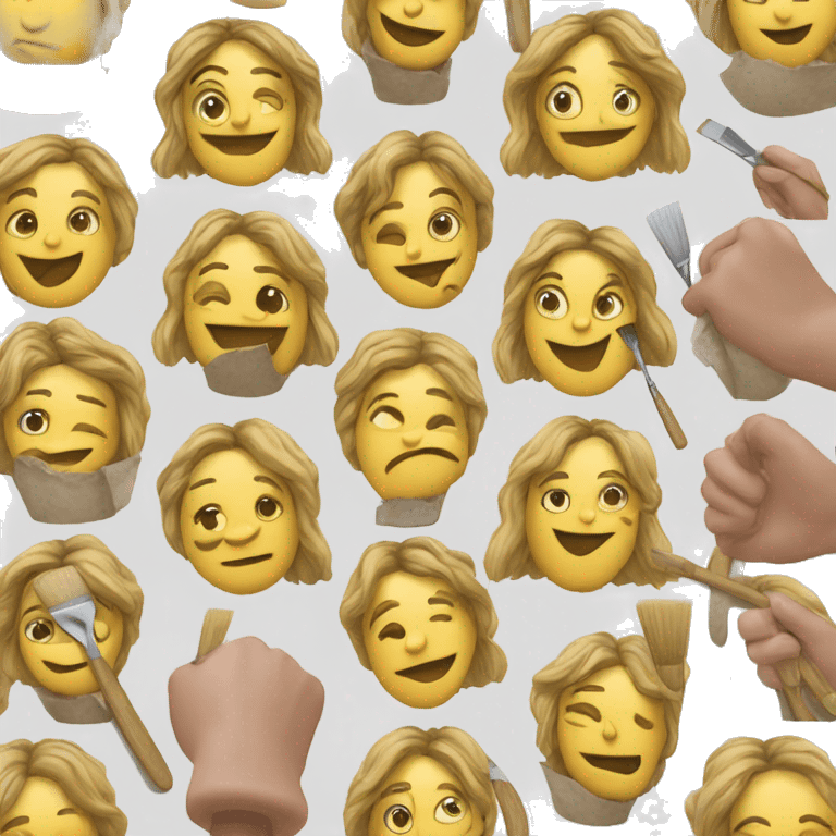 emoji de un pintor de casa con una brocha en la mano en diferentes estilos emoji