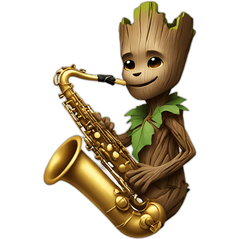 Groot playing saxophone  emoji