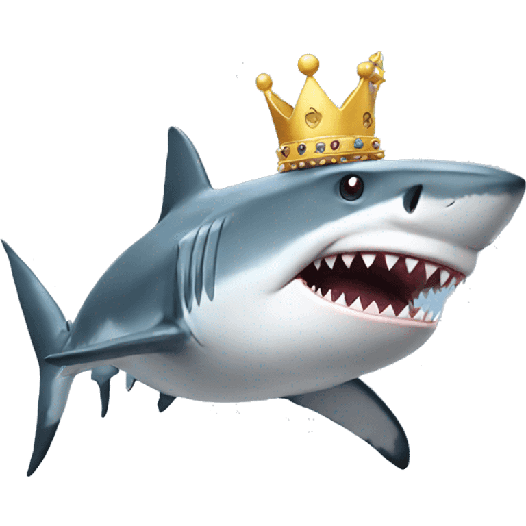 shark wearing a crown emoji