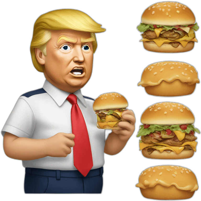 Donald trump eating a canadian emoji