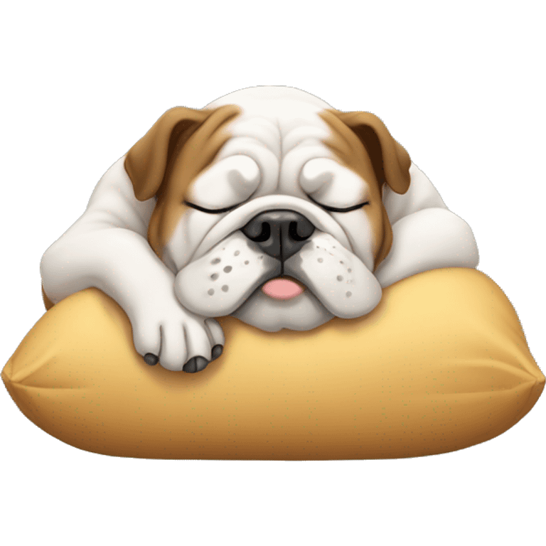 bulldog sleeping and waiting emoji