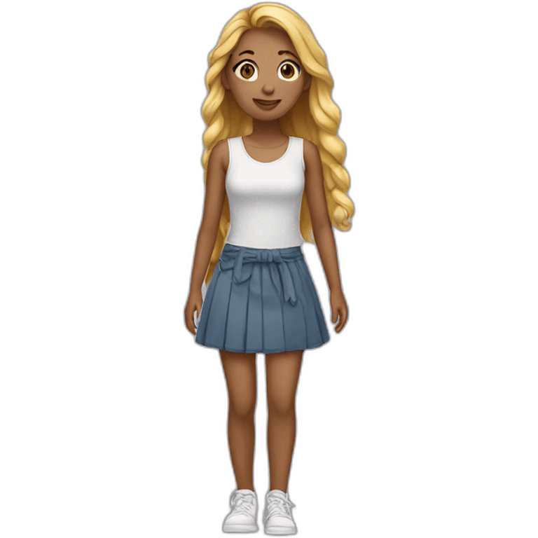 Teen girl in skirt emoji