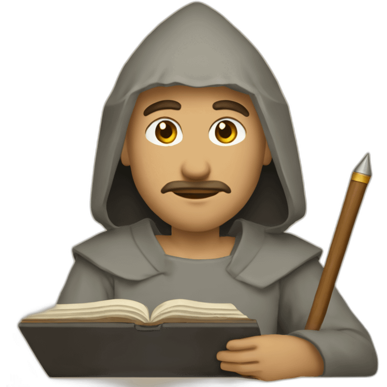 Monje en un escriptorum medieval emoji