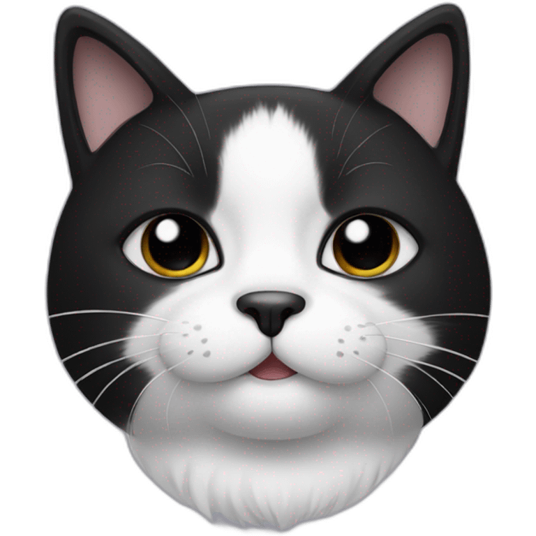 Black and white cat with moustache emoji