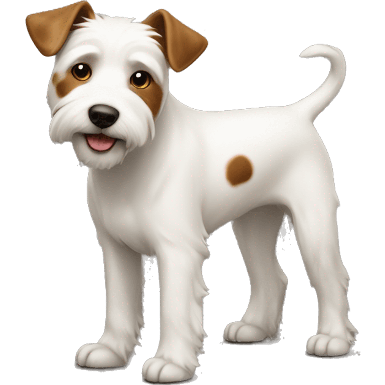 White terrier dog with brown spots emoji