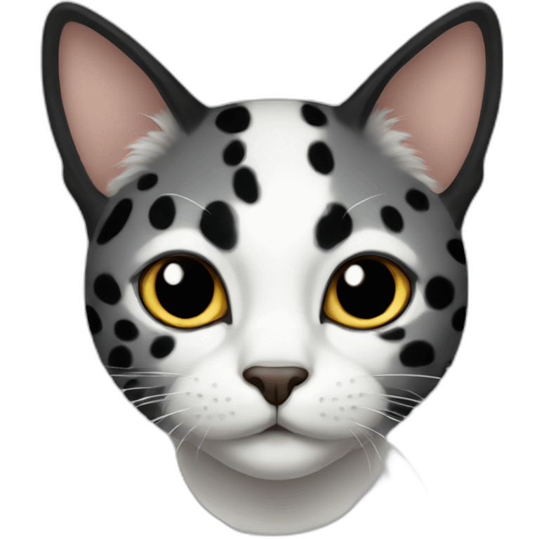 white black spotted cat emoji