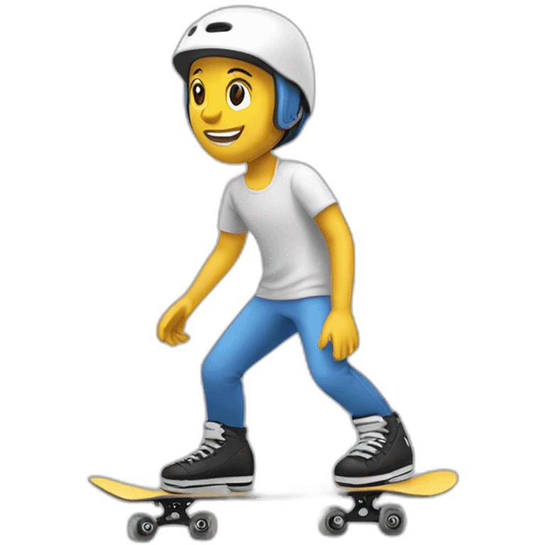 Inline-skater-white-old emoji