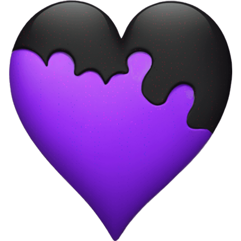 Half black and half purple split heart emoji