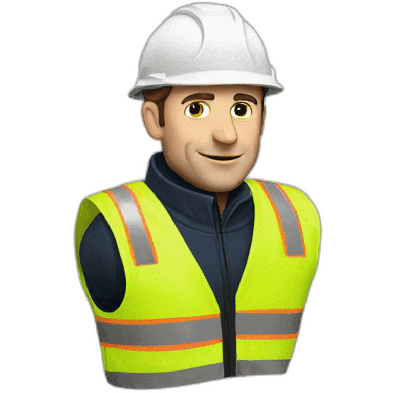 Emmanuel Macron wearing yellow safety vest emoji