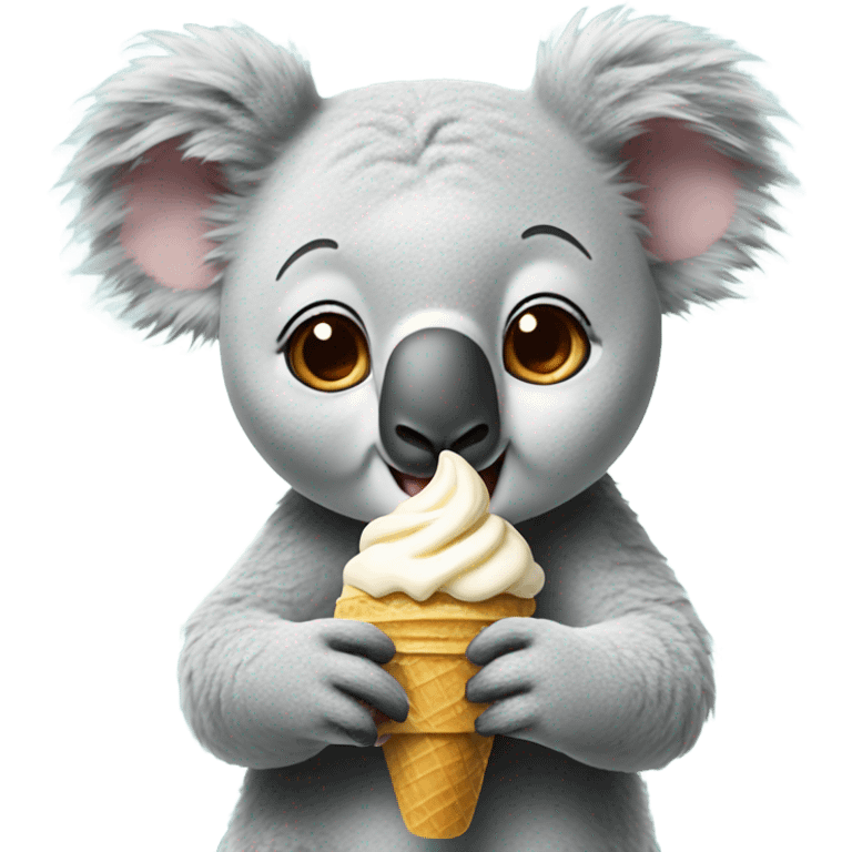 Koala eating ice cream emoji