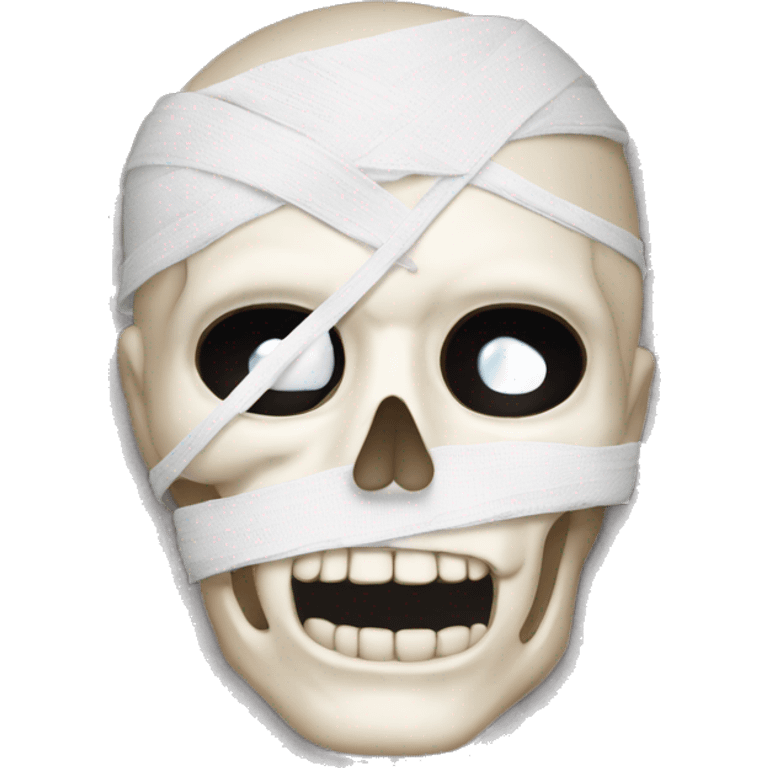 bandaged eye on skull emoji