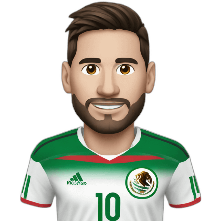 messi with Mexico jersey emoji