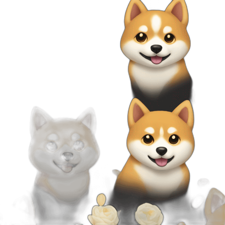 Yuna shiba inu noir et feu emoji