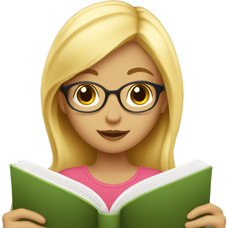 Blonde girl reading a book emoji