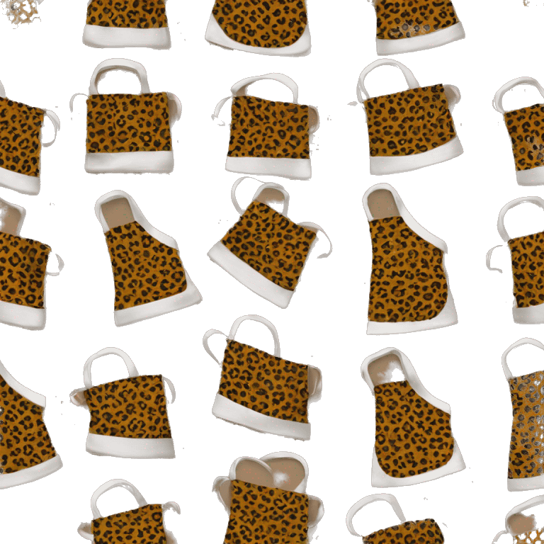 Realistic isolated kitchen apron with leopard print pattern on it. emoji