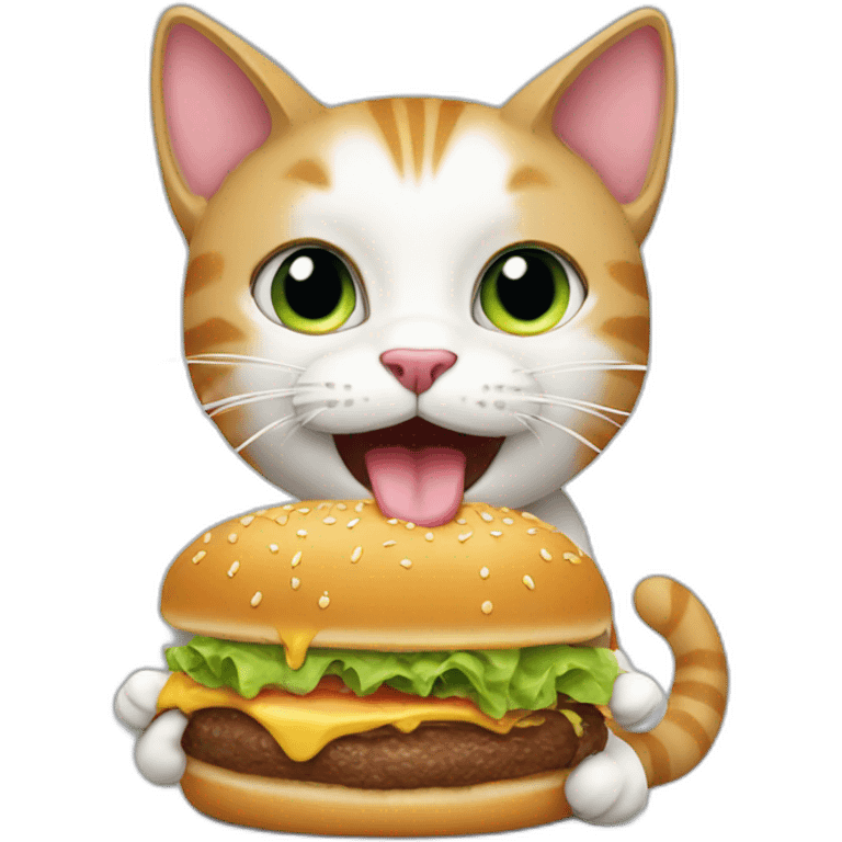 Cat eating 🍔 emoji