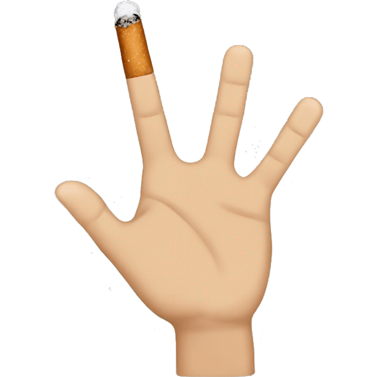 fingers holding a cigarette between pointer finger and thumb emoji