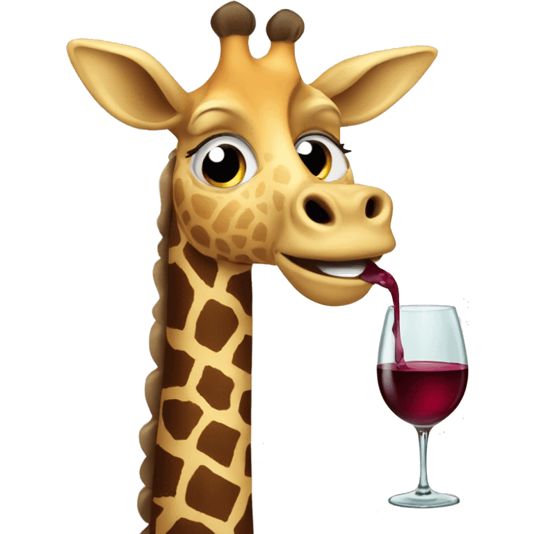 Giraffe with wineglass emoji