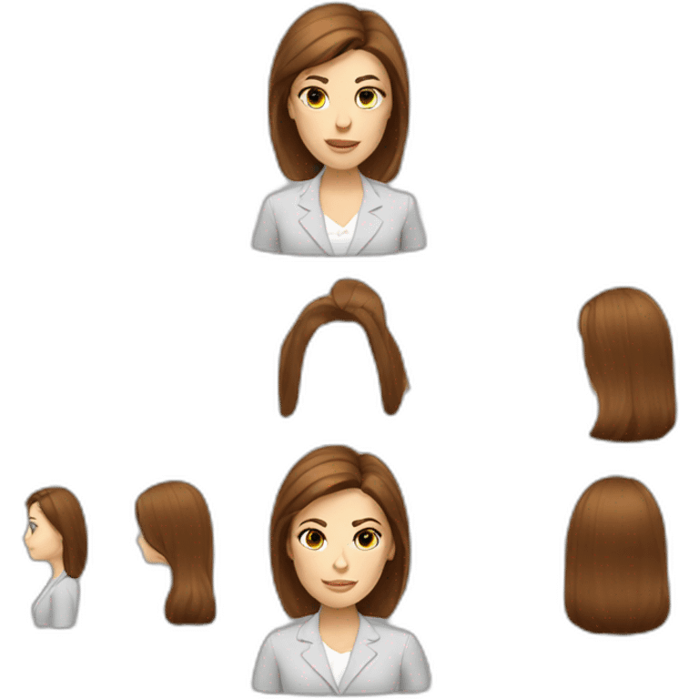 white woman with brown hair executive emoji