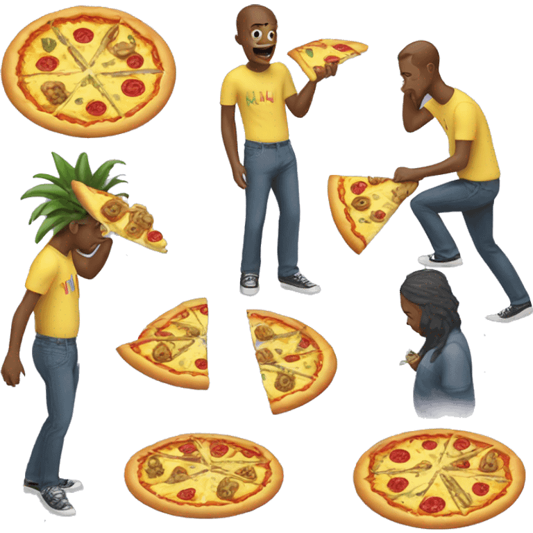 Hand guy eats pineapple pizza emoji