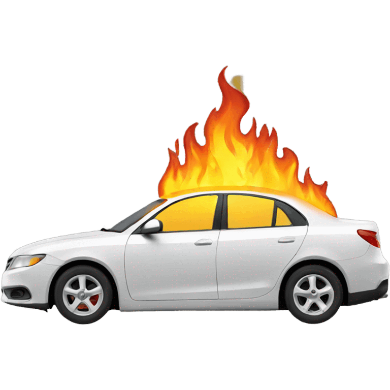 Car on fire emoji