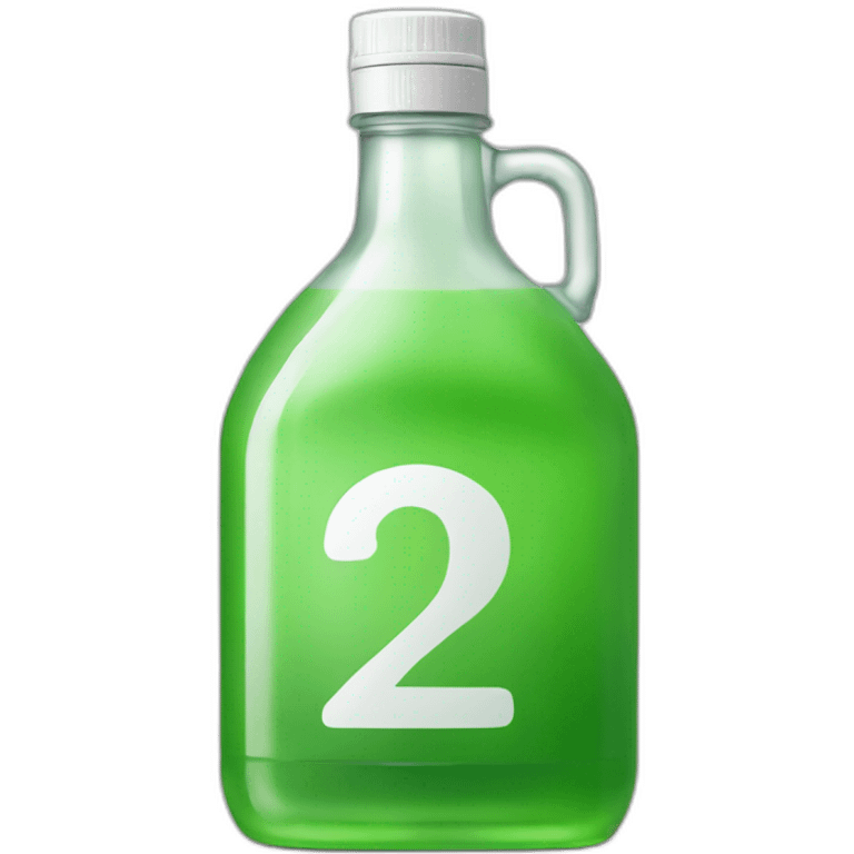 Get27 bottle with Green liquide and brand emoji