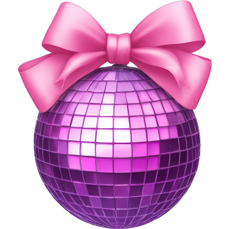 Disco ball with a pink bow  emoji