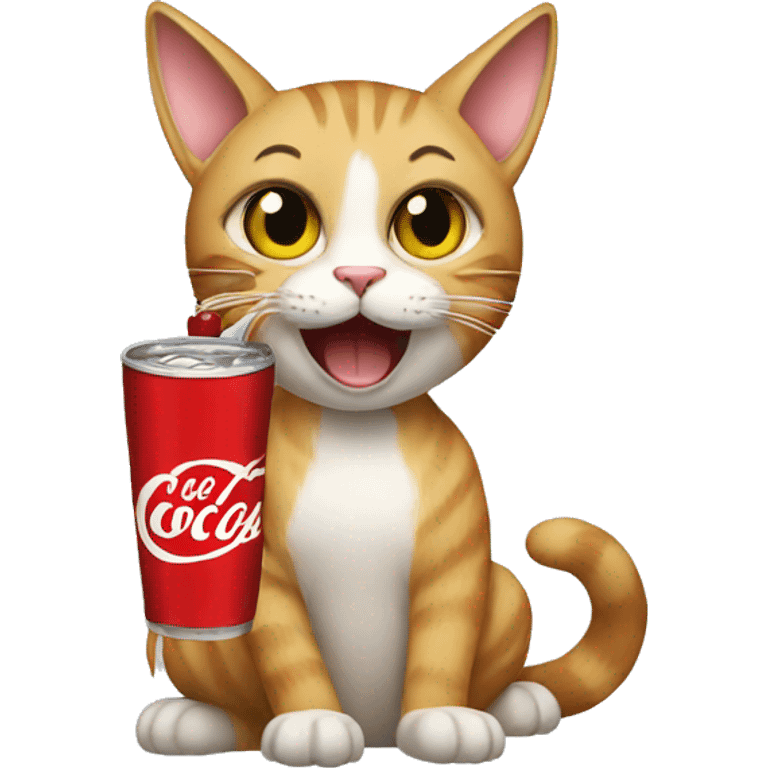 cat drinking a coca emoji