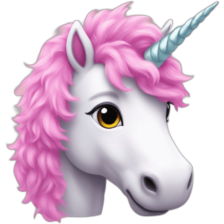 Pink fluffy unicorn emoji